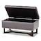 Baxton Studio Esther Modern and Contemporary Grey Velvet Fabric and Dark Brown Finished Wood Storage Ottoman 178-11296-Zoro - alternate 2